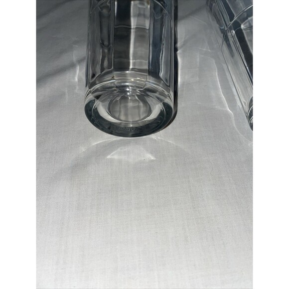 Pasabahce Pair of Two Glass Tumblers Size 3.25x6 Windowpane Block 16 Oz EUC - Picture 7 of 12